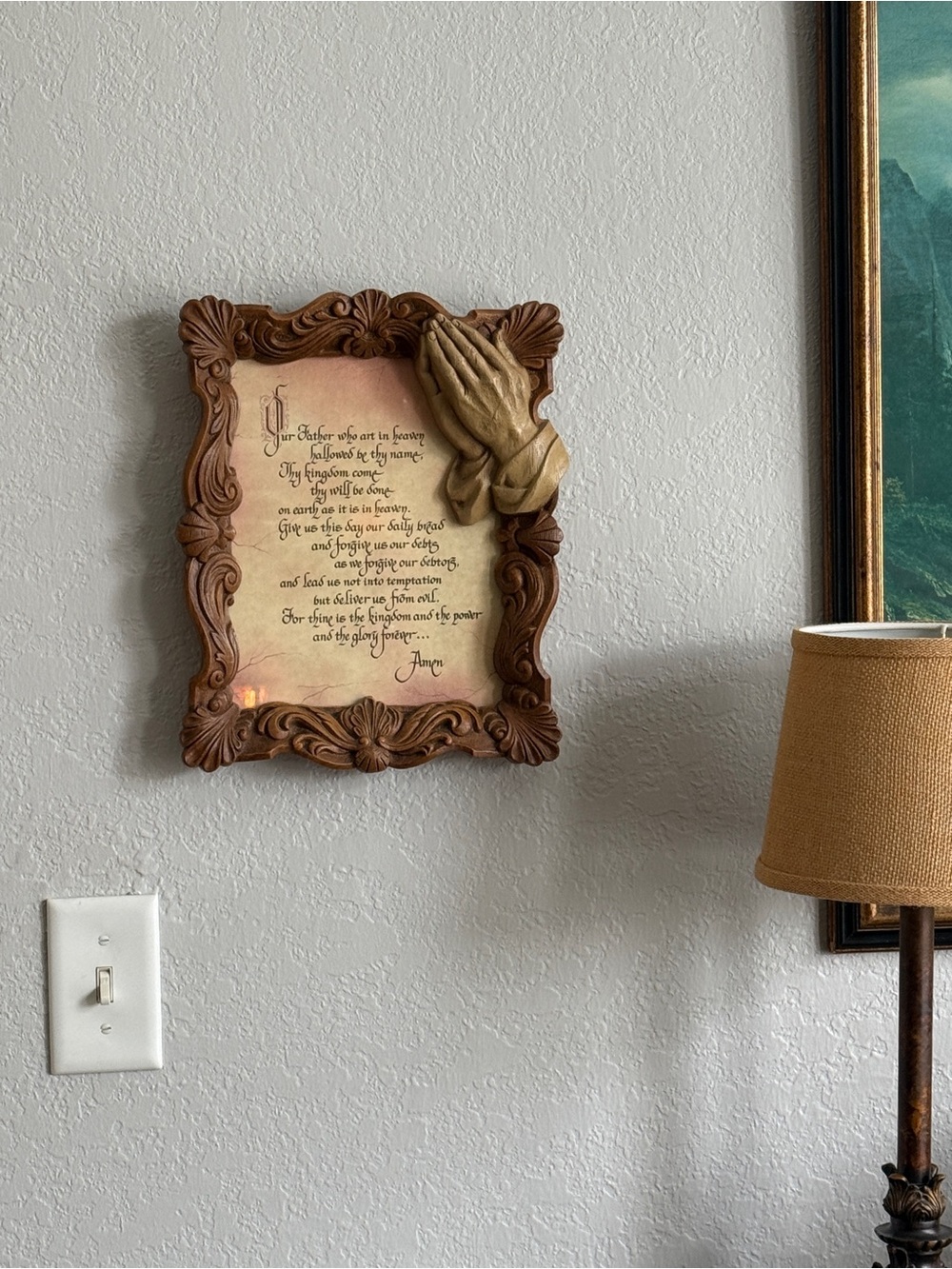 Vintage Lords Prayer 3D Faux Wood Picture - Picture 11 of 13